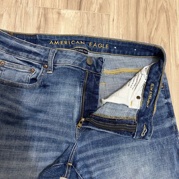 American Eagle Next Level Flex Slim Straight Leg Jeans Size W33 L32 - Picture 8 of 11